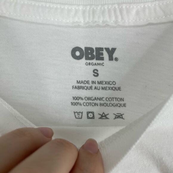 Obey NEW Block Graphic Endless Power Tee T-Shirt White Size Small - Picture 4 of 6